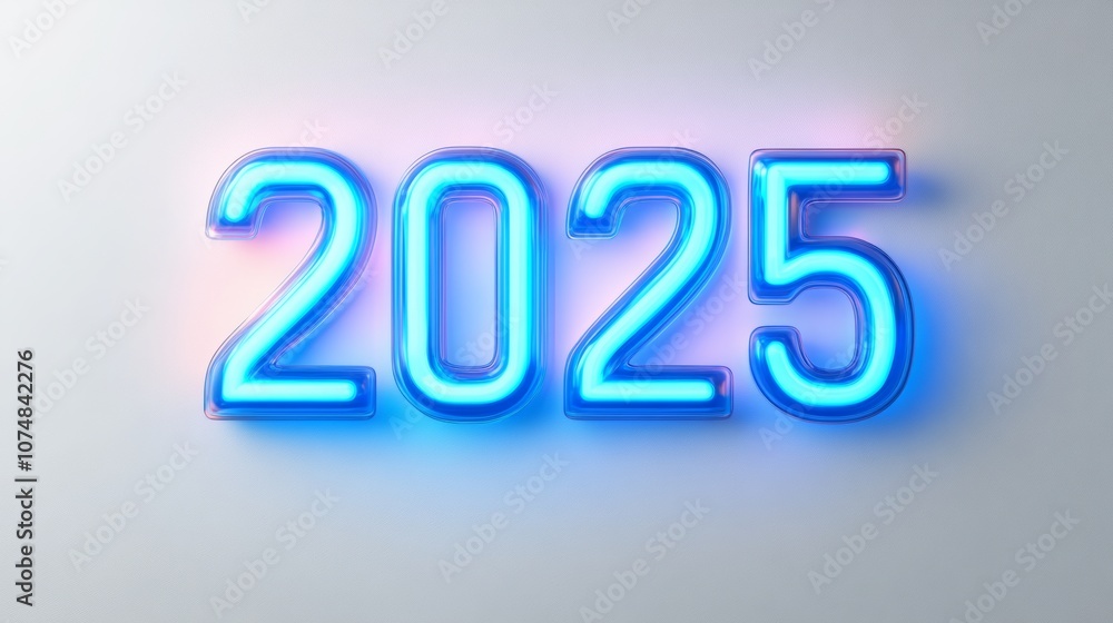 Minimalist Glowing Tube Light Sign for 2025 Minimalist Glowing Tube Light Sign for 2025