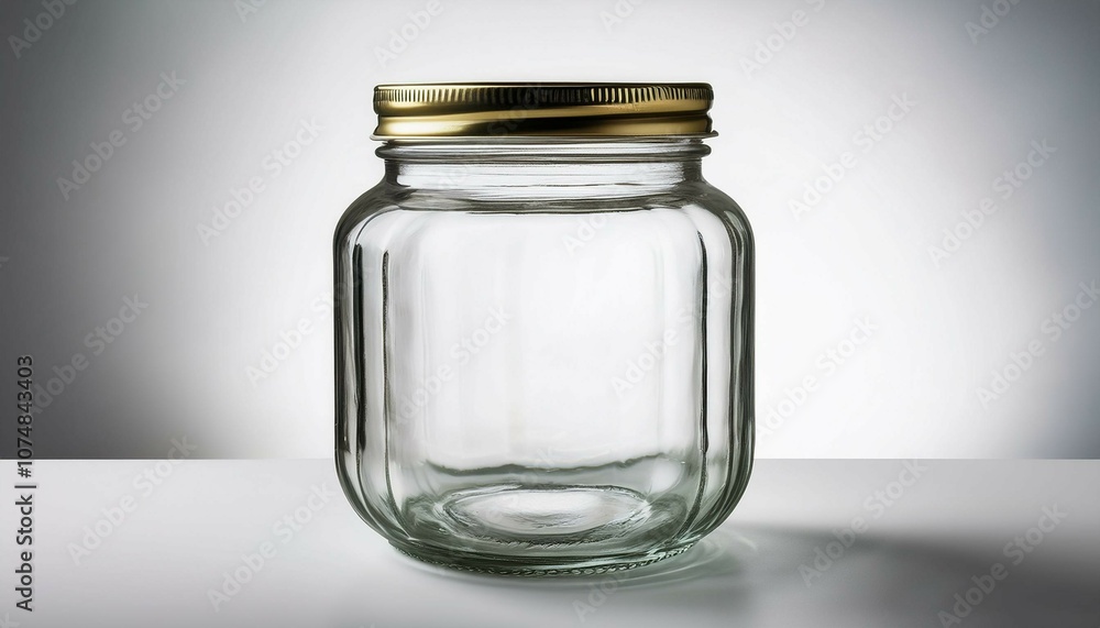 empty glass jar on white background empty glass jar on white background