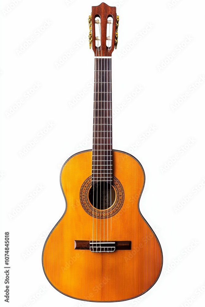 Acoustic guitar on white background. Acoustic guitar on white background.