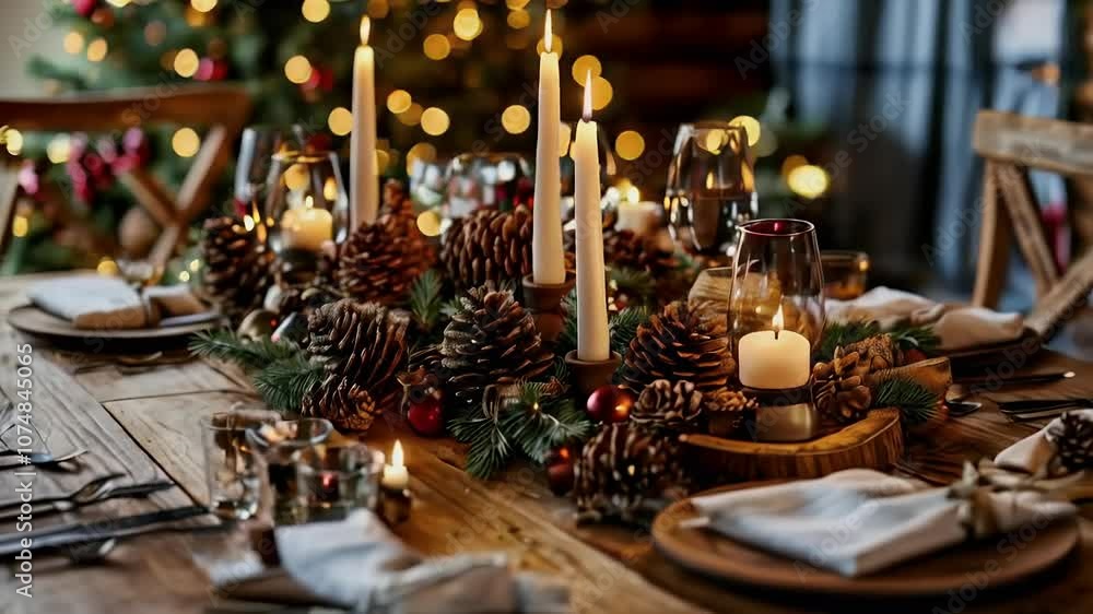 Rustic Christmas Table Setting