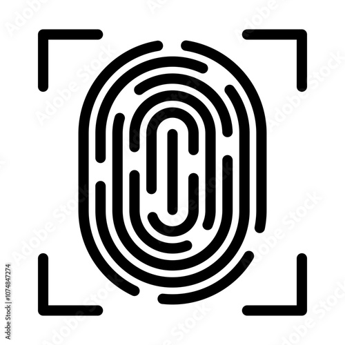 Fingerprint Scan glyph icon