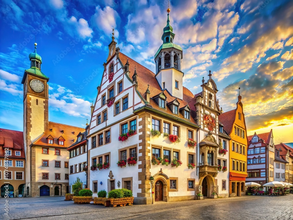 Fototapeta premium Freiberg Town Hall Germany AI Photo Rule of Thirds Architecture