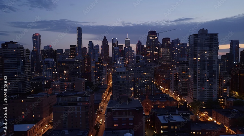 Obraz premium A Scene of a Big City at Evening