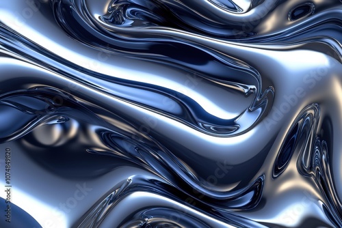 Wallpaper Mural A smooth, metallic surface with flowing patterns and reflective qualities. Torontodigital.ca