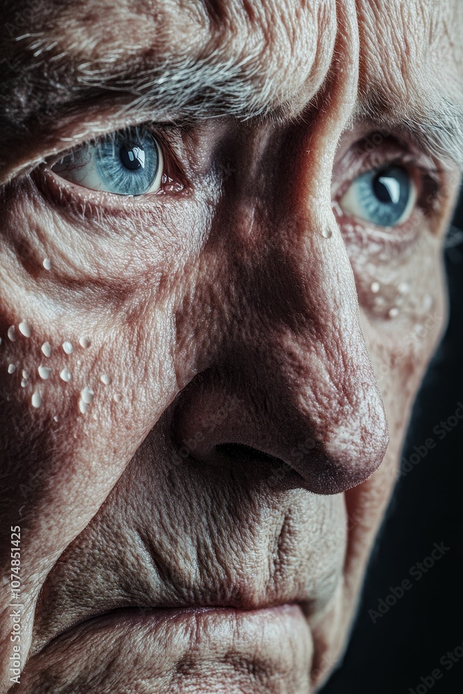 Close-up of an elderly man's face. Close-up of an elderly man's face.