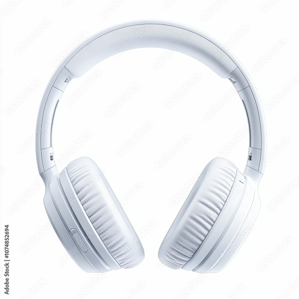 White wireless headphones isolated on white background. White wireless headphones isolated on white background.