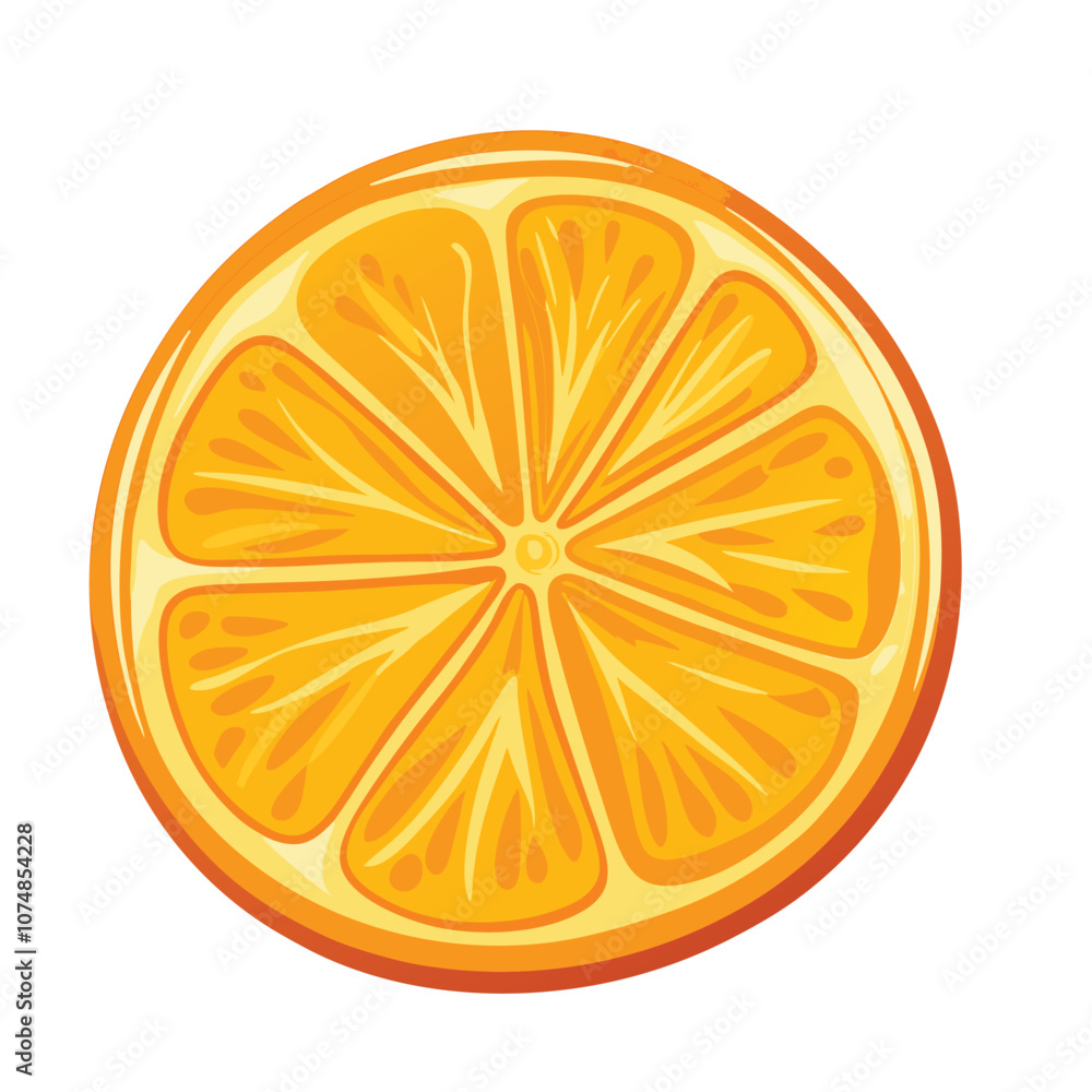 Vector Cartoon Orange Fruit Round Slice illustration Vector Cartoon Orange Fruit Round Slice illustration