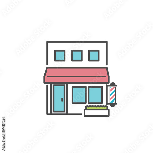 シンプルでモダンな床屋のアイコンのベクターイラスト