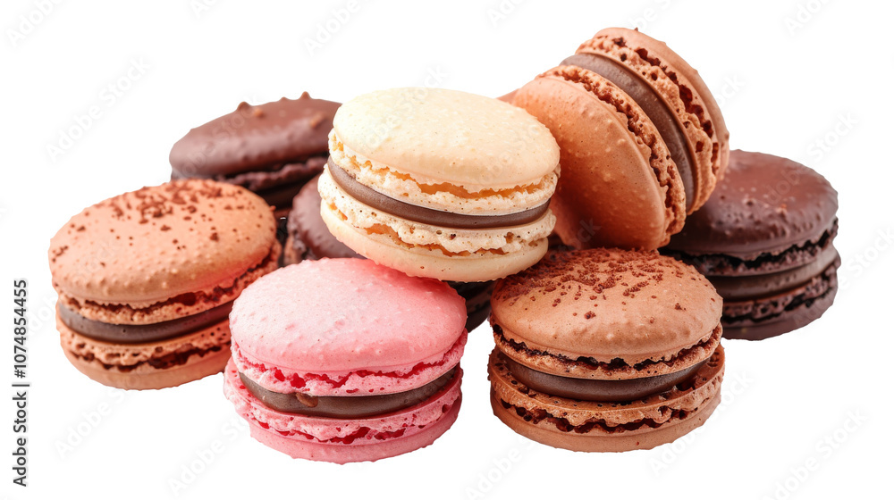 Macaroon dessert on light background. Colorful pastel macarons close up, generated AI Macaroon dessert on light background. Colorful pastel macarons close up, generated AI