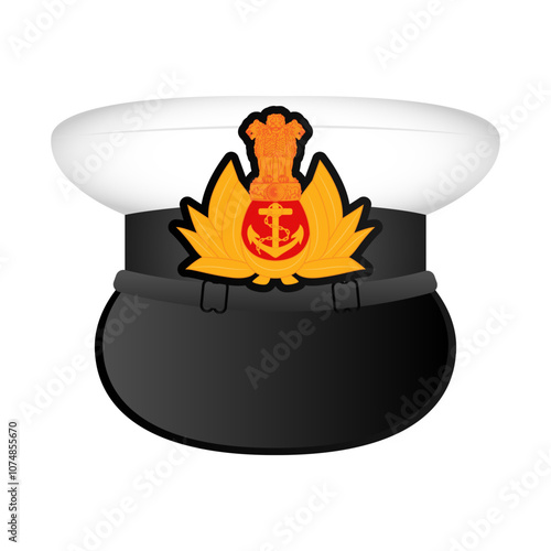 Vector illustration of Merchant Navy Peak cap on transparent background