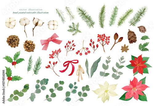 手書きのいろいろなクリスマスの飾り素材