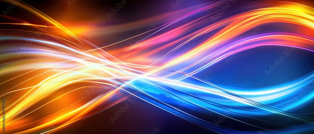 A vibrant abstract background featuring flowing waves of blue, orange, and purple light, creating an energetic and dynamic visual effect. A vibrant abstract background featuring flowing waves of blue, orange, and purple light, creating an energetic and dynamic visual effect.