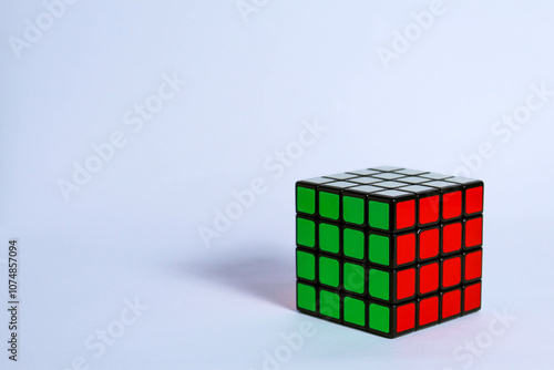 4x4 color cube puzzle shot on white background