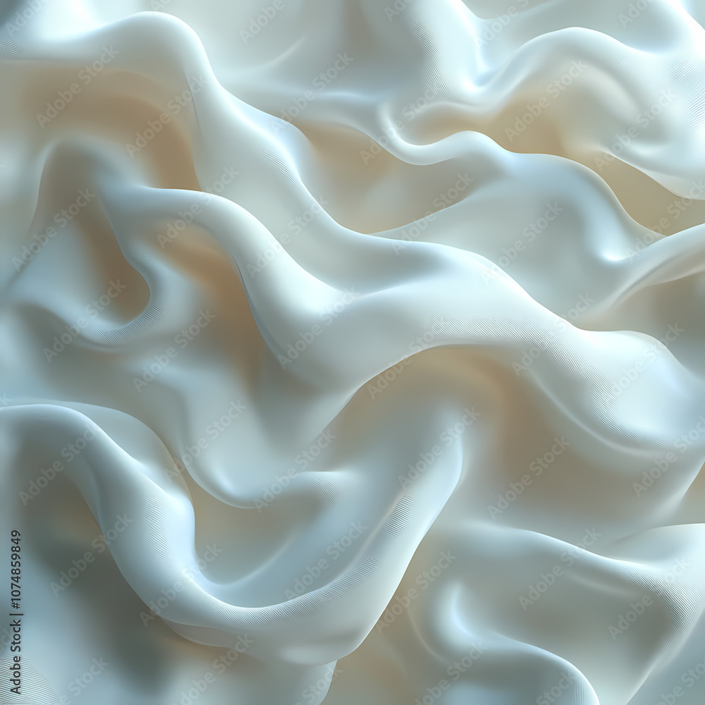 Obraz premium Abstract textures flowing white cloth background 3d rendering