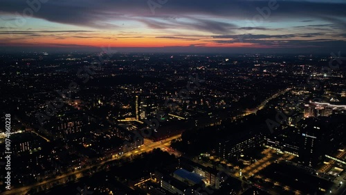 Wallpaper Mural Aerial drone view of the city centre of Copenhagen, Denmark at sunset Torontodigital.ca