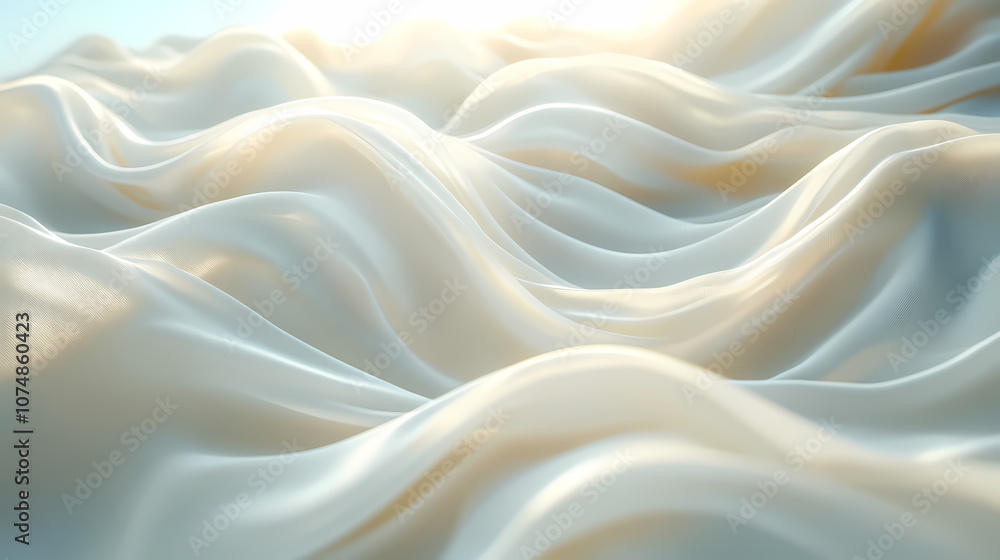 Obraz premium Abstract textures flowing white cloth background 3d rendering