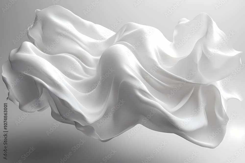 Obraz premium Abstract textures flowing white cloth background 3d rendering