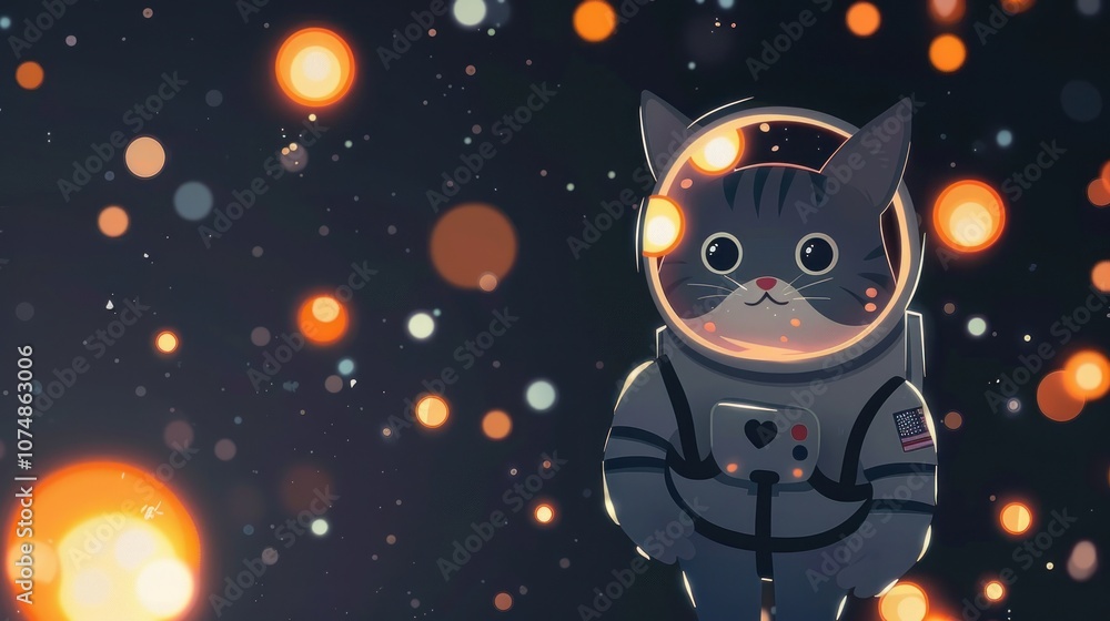 Fototapeta premium Astronaut Cat in Space
