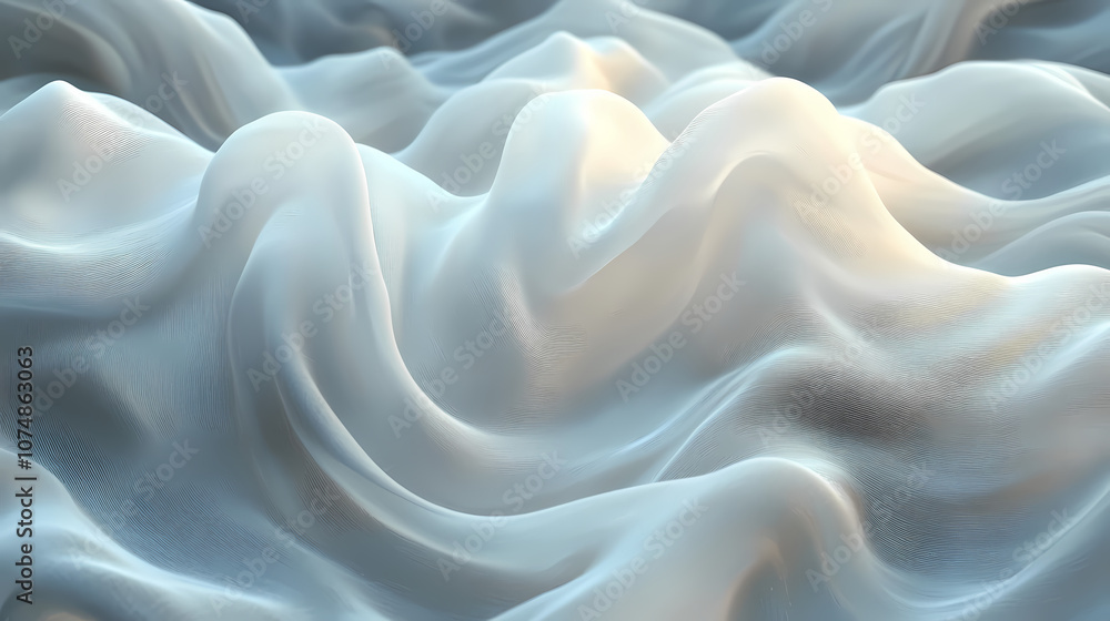 Obraz premium Abstract textures flowing white cloth background 3d rendering