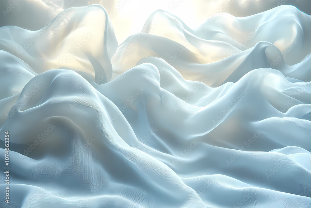 Obraz premium Abstract textures flowing white cloth background 3d rendering
