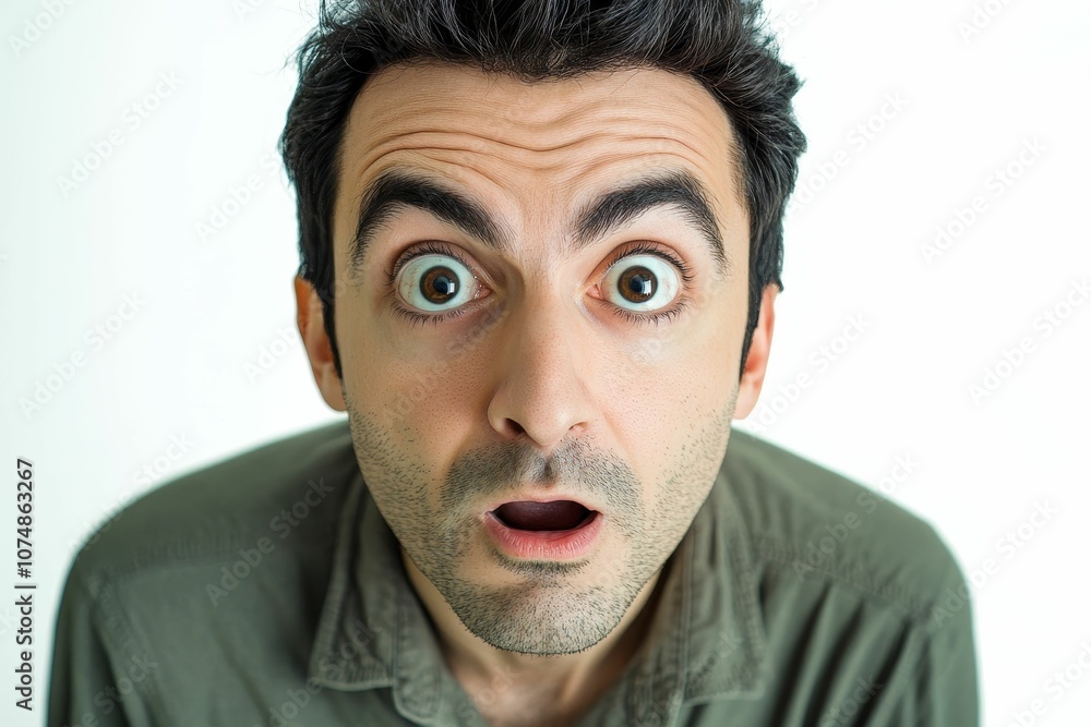 Man with wide eyes and open mouth. Man with wide eyes and open mouth.