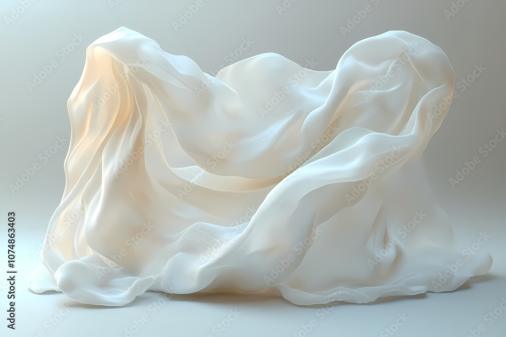 Abstract textures flowing white cloth background 3d rendering Abstract textures flowing white cloth background 3d rendering