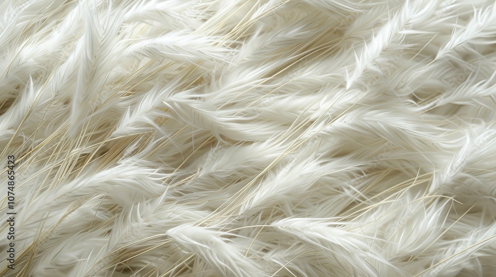 Close-up of Delicate White Feathers and Stalks Close-up of Delicate White Feathers and Stalks
