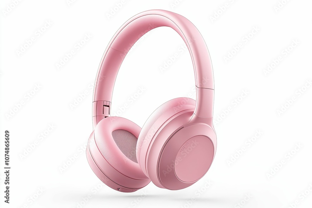 Pink wireless over-ear headphones. Pink wireless over-ear headphones.