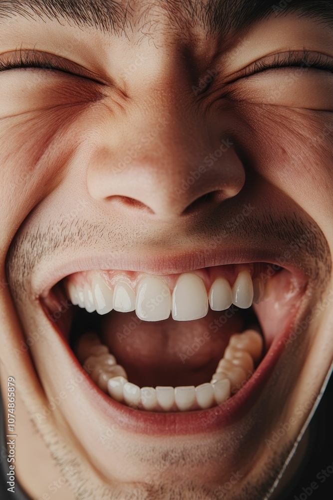 Close-up portrait of a man laughing. Close-up portrait of a man laughing.