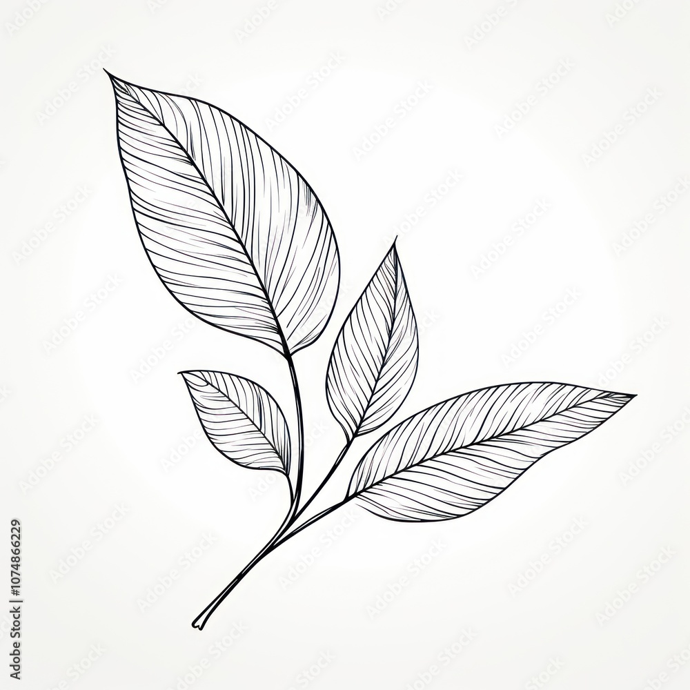 Sketch leaf drawing plant. Sketch leaf drawing plant.