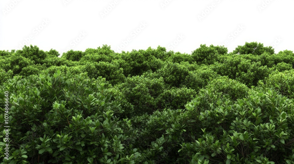 Lush Green Forest Canopy with Bright White Background Lush Green Forest Canopy with Bright White Background