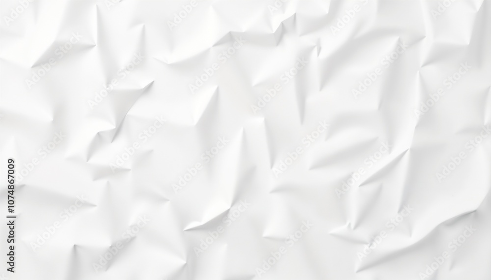 Obraz premium Crumpled White Paper Texture Background . Wrinkled sheet. 