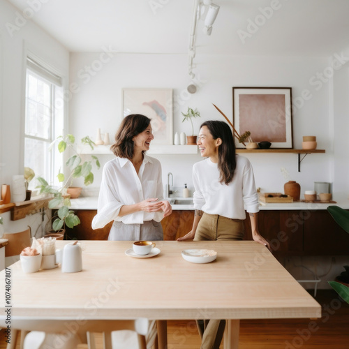 2 women architecture furniture table.