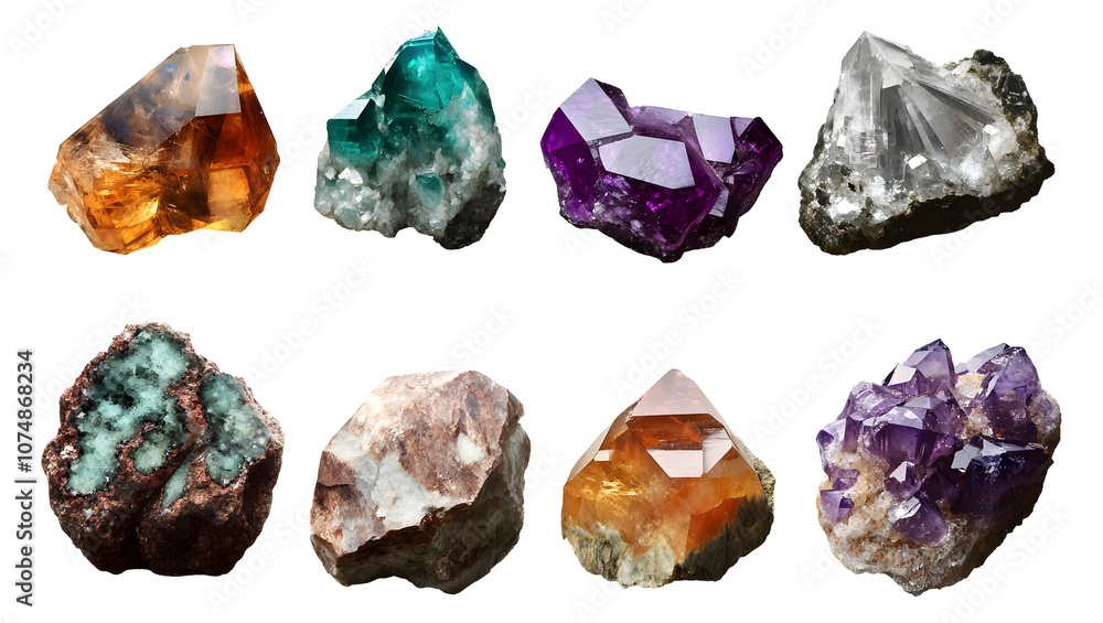 All made with precious stones isolated on a transparent background All made with precious stones isolated on a transparent background