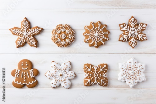 Gingerbread cookie christmas snowflake.