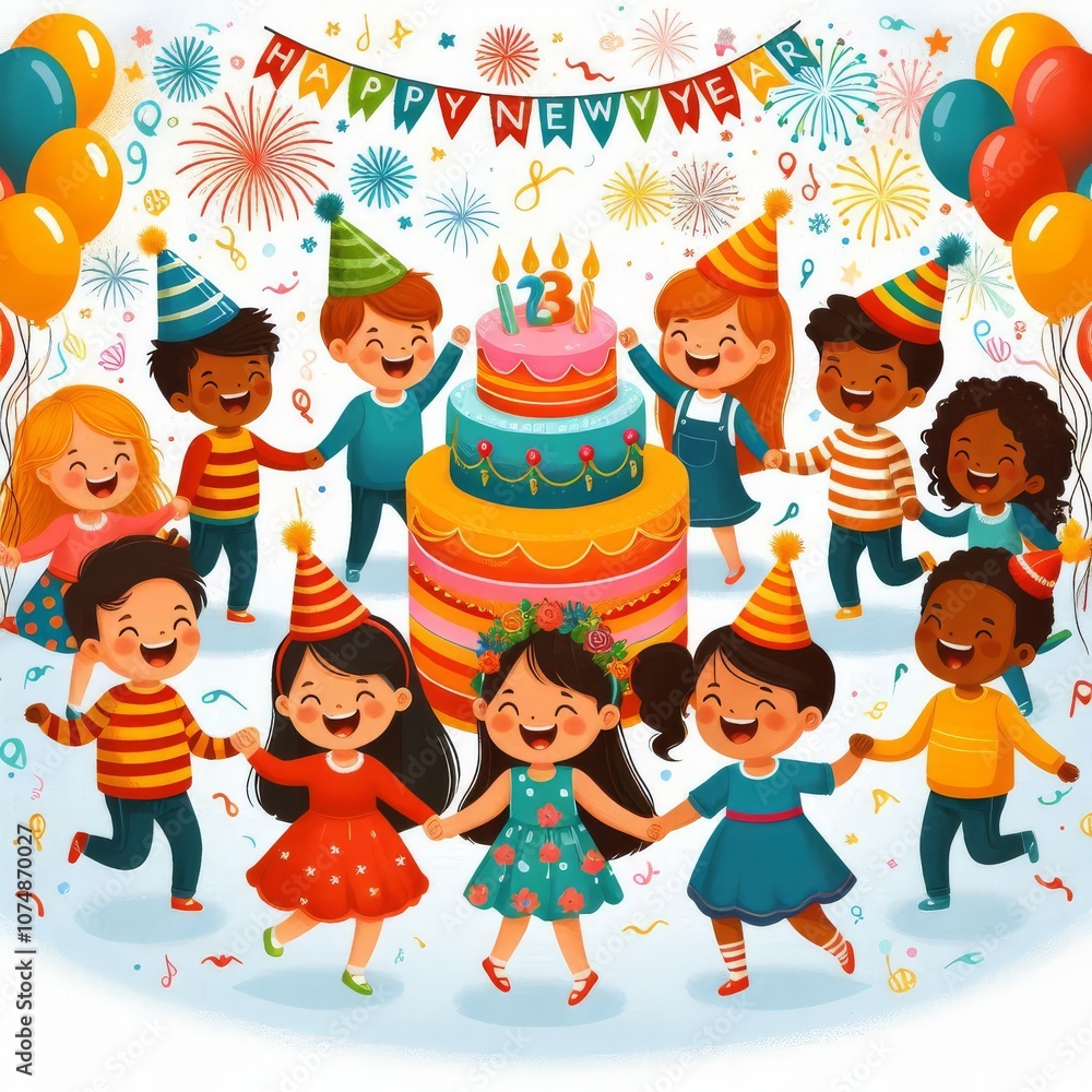 children's greeting card for the holiday new year children's greeting card for the holiday new year