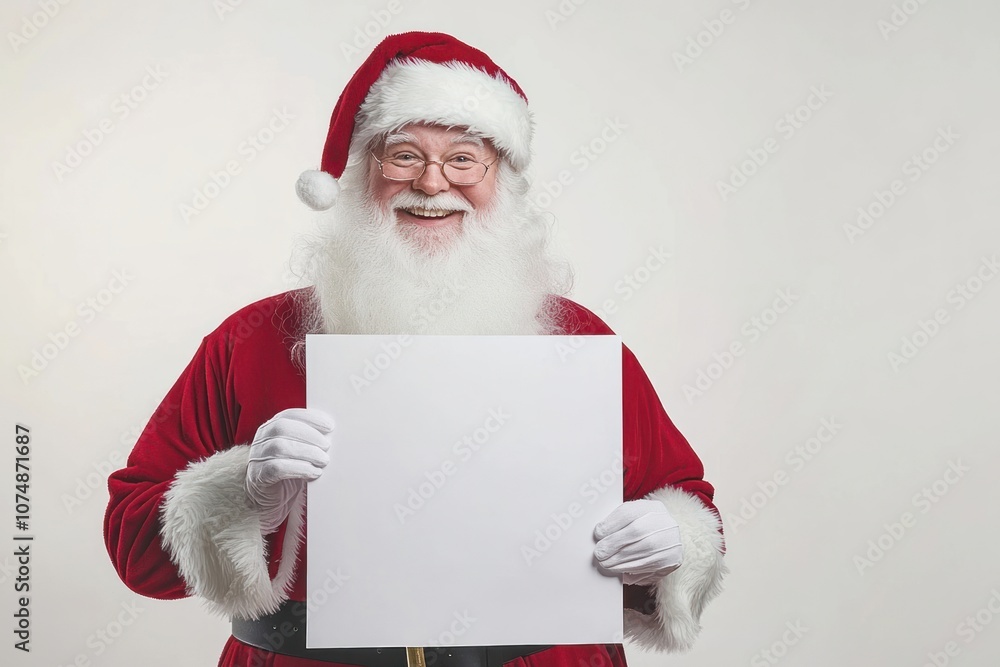 Santa Claus holding white paper christmas santa claus. Santa Claus holding white paper christmas santa claus.