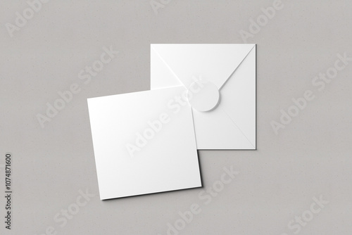 Square Card and Envelope Mockup