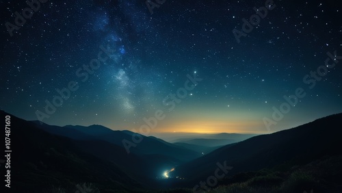 Wallpaper Mural Stunning night sky panorama with sparkling stars, a tranquil lake, and distant mountains. Perfect for nature lovers and astronomy enthusiasts Torontodigital.ca