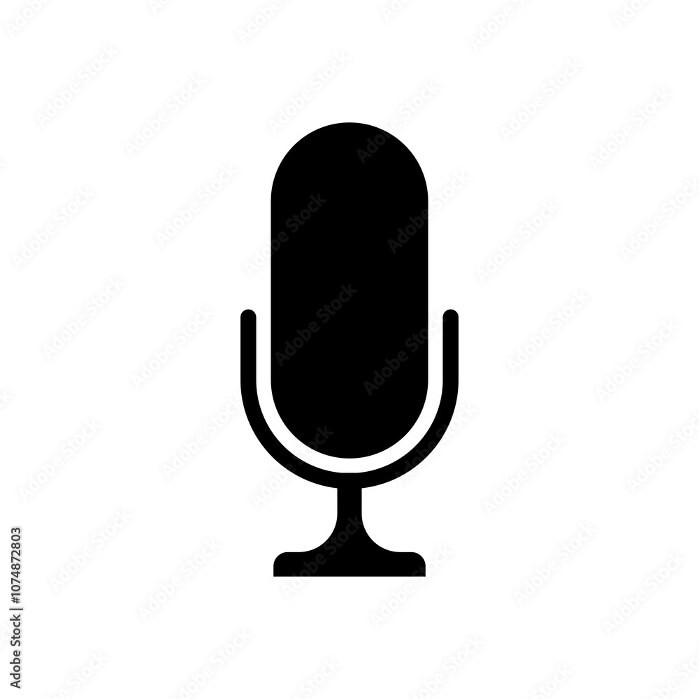 microphone icon over white background. silhouette style concept. vector illustration microphone icon over white background. silhouette style concept. vector illustration