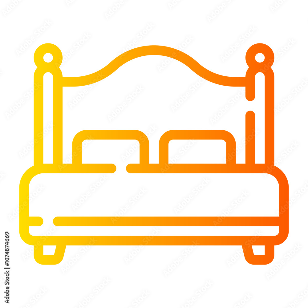 double bed gradient icon double bed gradient icon