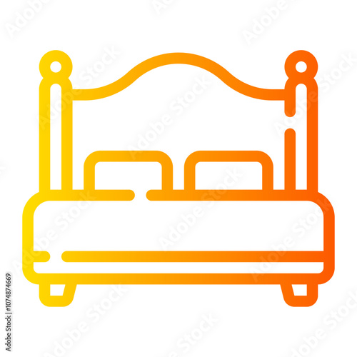 double bed gradient icon