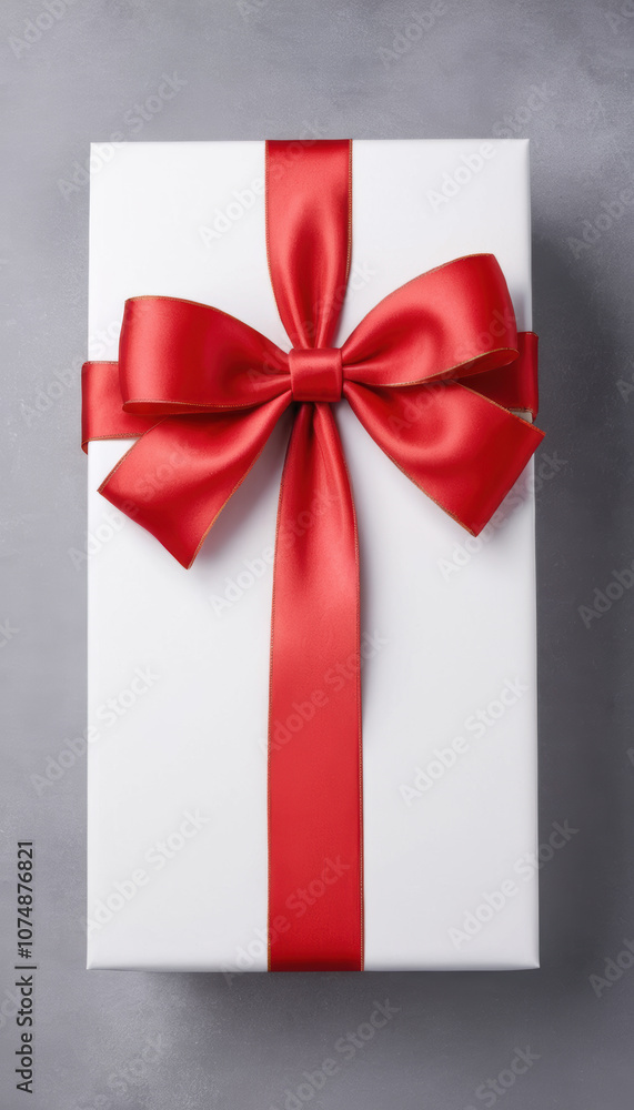 Festive Gift Box with Red Ribbon and Bow for Christmas, Valentine’s and Birthdays Festive Gift Box with Red Ribbon and Bow for Christmas, Valentine’s and Birthdays