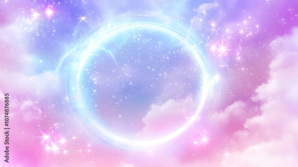Glowing Circle in a Sky of Stars. Glowing Circle in a Sky of Stars.