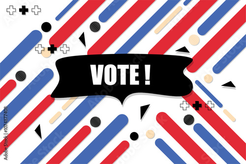 Vector banner. Megaphone with vote speech bubble. Loudspeaker. Banner for business, marketing. Banner design vector illustration.