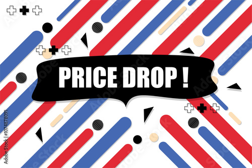 Vector banner. Megaphone with price drop speech bubble. Loudspeaker. Banner for business, marketing. Banner design vector illustration.