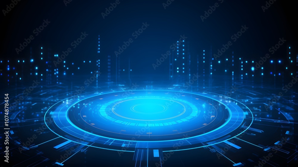 Fototapeta premium blue Abstract technology background circles digital hi-tech technology design background. concept innovation. vector illustration
