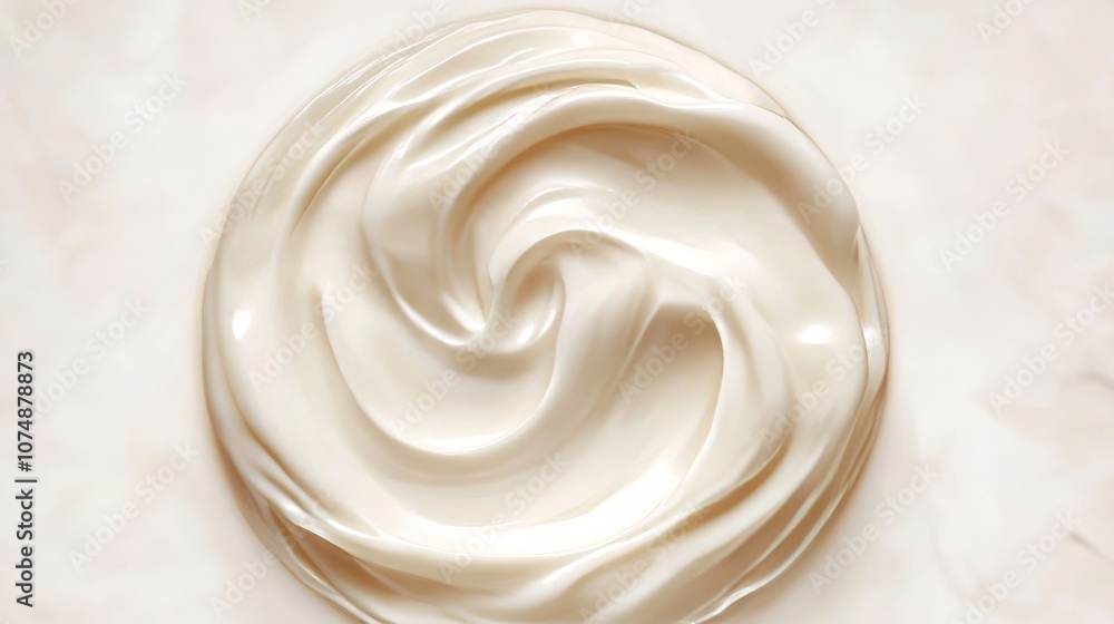 Swirls of Creamy White Cosmetic Cream or Food Ingredient, Isolated on White Background. Swirls of Creamy White Cosmetic Cream or Food Ingredient, Isolated on White Background.