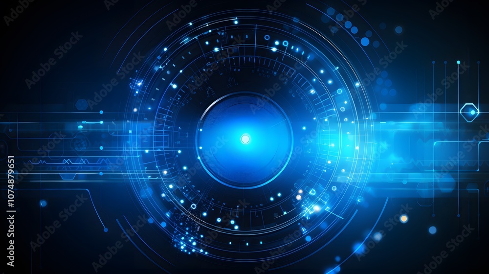 Fototapeta premium blue Abstract technology background circles digital hi-tech technology design background. concept innovation. vector illustration