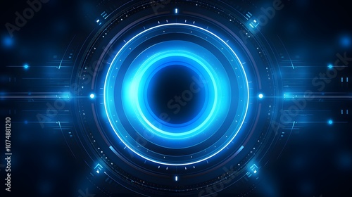  blue Abstract technology background circles digital hi-tech technology design background. concept innovation. vector illustration